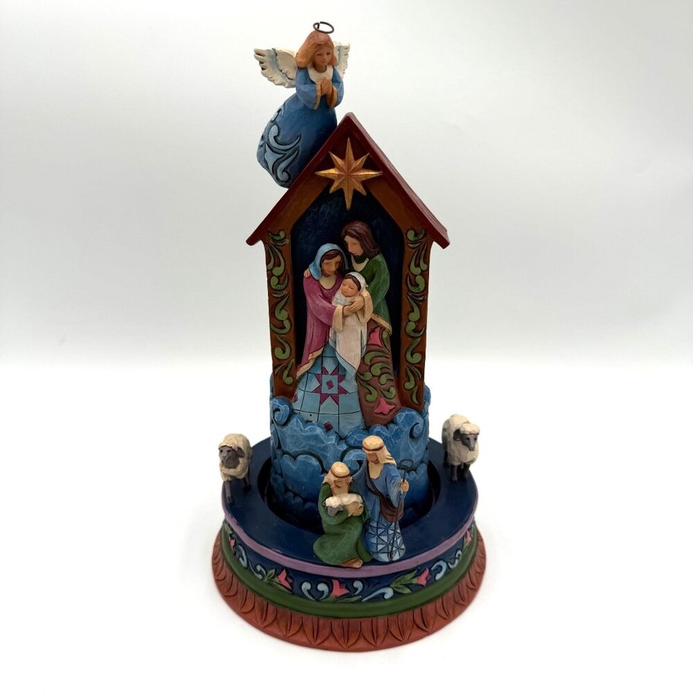 Jim Shore Manual Revolving Nativity 11" Heartwood 2016 Messiah Savior King